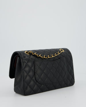 Chanel Black Classic Medium Double Flap Bag in Caviar Leather with Gold Hardware