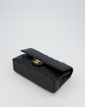 Chanel Black Classic Medium Double Flap Bag in Caviar Leather with Gold Hardware