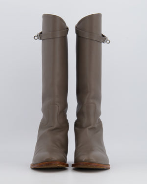 Hermès Jumping Knee High Boots in Etoupe Calfskin Leather Size EU 38.5 RRP £2,440