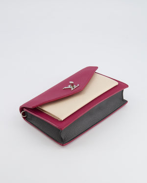 Louis Vuitton Raspberry Pink, Cream and Grey Mylockme Mini Bag with Silver Hardware RRP £1,450