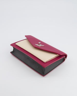 Louis Vuitton Raspberry Pink, Cream and Grey Mylockme Mini Bag with Silver Hardware RRP £1,450