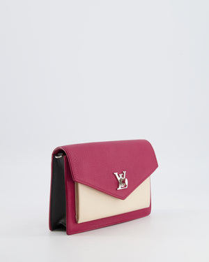Louis Vuitton Raspberry Pink, Cream and Grey Mylockme Mini Bag with Silver Hardware RRP £1,450