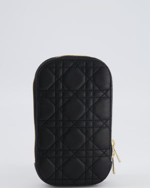 Christian Dior Black Quilted Call'in Phone Holder with Champagne Gold Hardware RRP £1,100