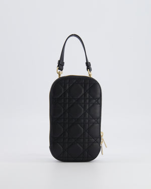 Christian Dior Black Quilted Call'in Phone Holder with Champagne Gold Hardware RRP £1,100