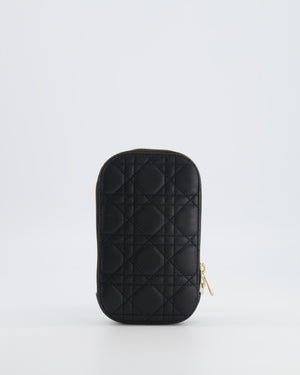 Christian Dior Black Quilted Call'in Phone Holder with Champagne Gold Hardware RRP £1,100