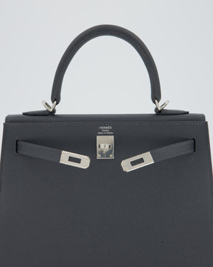 Hermès Kelly 25 Sellier Bag in Ardoise Epsom Leather with Palladium Hardware