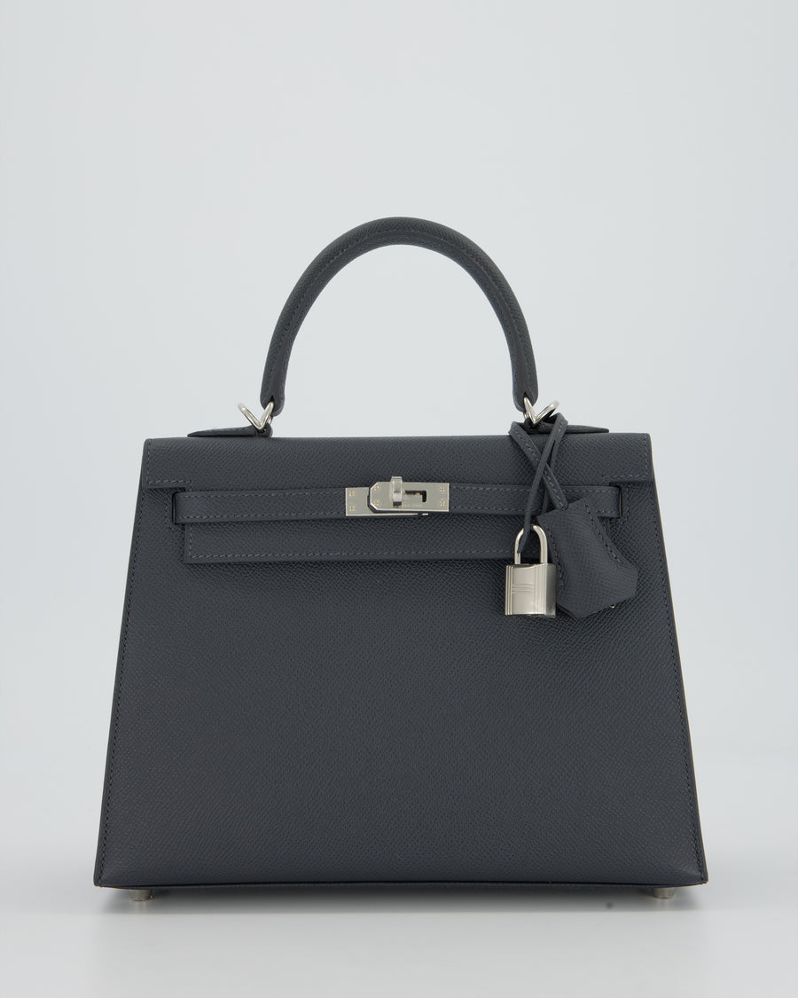 Hermès Kelly 25 Sellier Bag in Ardoise Epsom Leather with Palladium Hardware