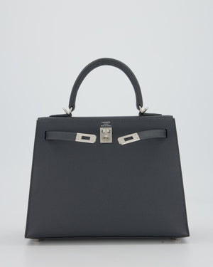 Hermès Kelly 25 Sellier Bag in Ardoise Epsom Leather with Palladium Hardware