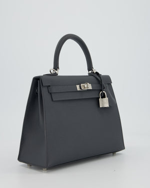 Hermès Kelly 25 Sellier Bag in Ardoise Epsom Leather with Palladium Hardware