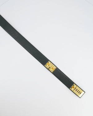 Hermès Dark Green Collier de Chien Leather Belt with Gold Hardware Size 75 RRP £2,570
