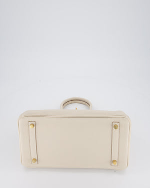 *RARE* Hermès Birkin 30 Retourne Bag in Craie Togo Leather with Gold Hardware