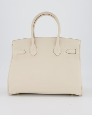 *RARE* Hermès Birkin 30 Retourne Bag in Craie Togo Leather with Gold Hardware