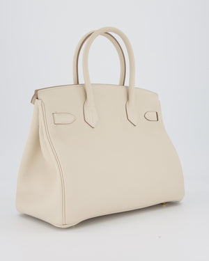 *RARE* Hermès Birkin 30 Retourne Bag in Craie Togo Leather with Gold Hardware