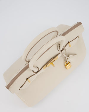 *RARE* Hermès Birkin 30 Retourne Bag in Craie Togo Leather with Gold Hardware