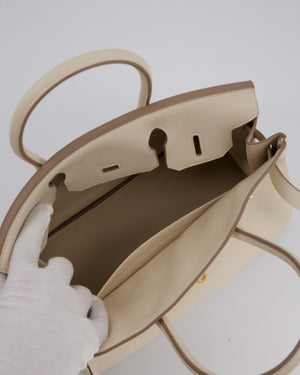 *RARE* Hermès Birkin 30 Retourne Bag in Craie Togo Leather with Gold Hardware