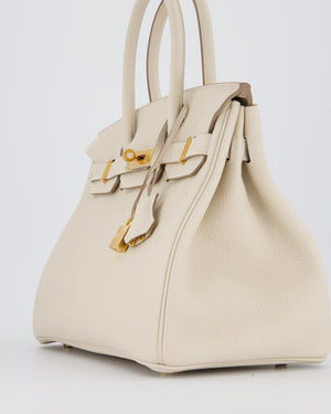 *RARE* Hermès Birkin 30 Retourne Bag in Craie Togo Leather with Gold Hardware