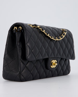 Chanel Black Medium Classic Double Flap Bag in Lambskin Leather with Gold Hardware
