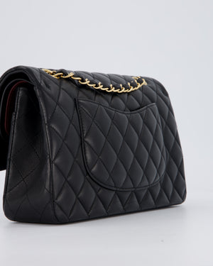 Chanel Black Medium Classic Double Flap Bag in Lambskin Leather with Gold Hardware
