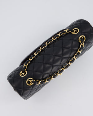 Chanel Black Medium Classic Double Flap Bag in Lambskin Leather with Gold Hardware