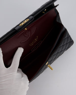Chanel Black Medium Classic Double Flap Bag in Lambskin Leather with Gold Hardware