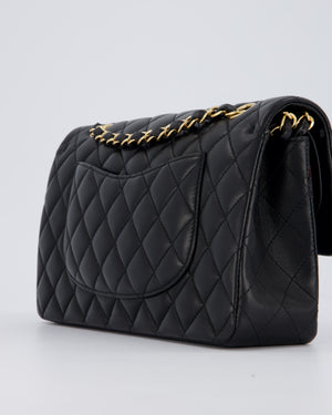 Chanel Black Medium Classic Double Flap Bag in Lambskin Leather with Gold Hardware