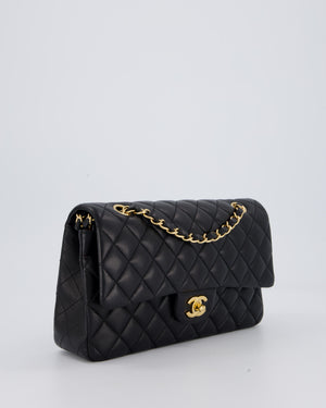 Chanel Black Medium Classic Double Flap Bag in Lambskin Leather with Gold Hardware
