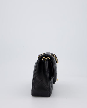 Chanel Black Medium Classic Double Flap Bag in Lambskin Leather with Gold Hardware
