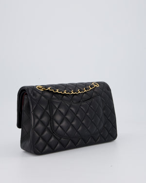 Chanel Black Medium Classic Double Flap Bag in Lambskin Leather with Gold Hardware