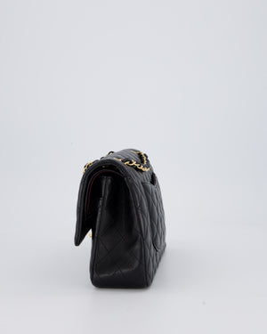 Chanel Black Medium Classic Double Flap Bag in Lambskin Leather with Gold Hardware