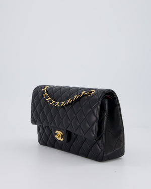 Chanel Black Medium Classic Double Flap Bag in Lambskin Leather with Gold Hardware