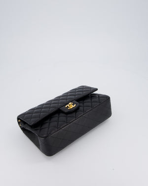 Chanel Black Medium Classic Double Flap Bag in Lambskin Leather with Gold Hardware