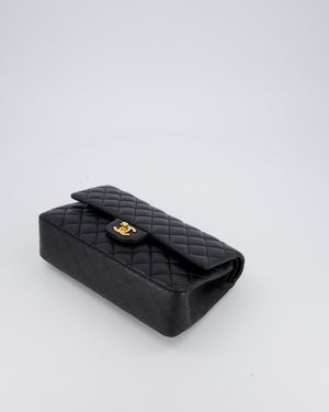 Chanel Black Medium Classic Double Flap Bag in Lambskin Leather with Gold Hardware