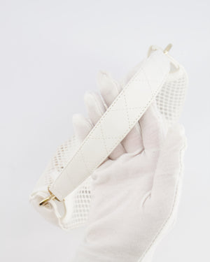 Chanel 2025 Mesh Hobo Bag in White Lambskin with Champagne Gold Hardware