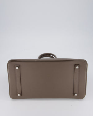 *HOT* Hermès Birkin 35 Retourne Bag in Etain Epsom Leather with Palladium Hardware