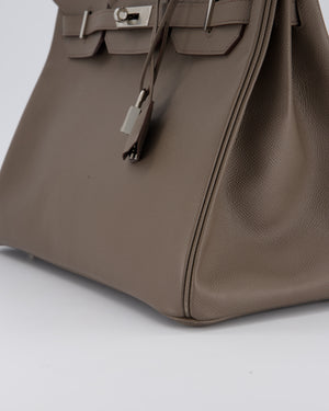 *HOT* Hermès Birkin 35 Retourne Bag in Etain Epsom Leather with Palladium Hardware