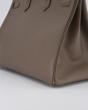 *HOT* Hermès Birkin 35 Retourne Bag in Etain Epsom Leather with Palladium Hardware