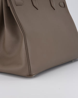 *HOT* Hermès Birkin 35 Retourne Bag in Etain Epsom Leather with Palladium Hardware