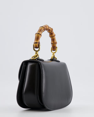 Gucci Black Bamboo Mini 1947 Top Handle Bag with Gold Hardware RRP 3,150