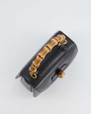 Gucci Black Bamboo Mini 1947 Top Handle Bag with Gold Hardware RRP 3,150