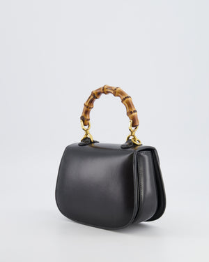 Gucci Black Bamboo Mini 1947 Top Handle Bag with Gold Hardware RRP 3,150