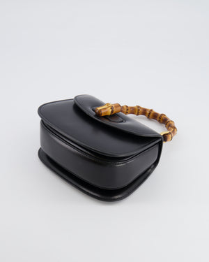 Gucci Black Bamboo Mini 1947 Top Handle Bag with Gold Hardware RRP 3,150