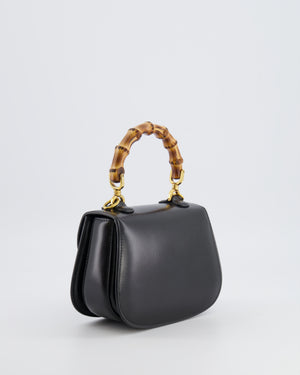 Gucci Black Bamboo Mini 1947 Top Handle Bag with Gold Hardware RRP 3,150