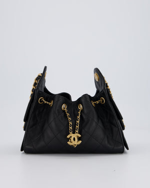 Chanel Black 25 Mini Handbag with Brushed Gold Hardware
