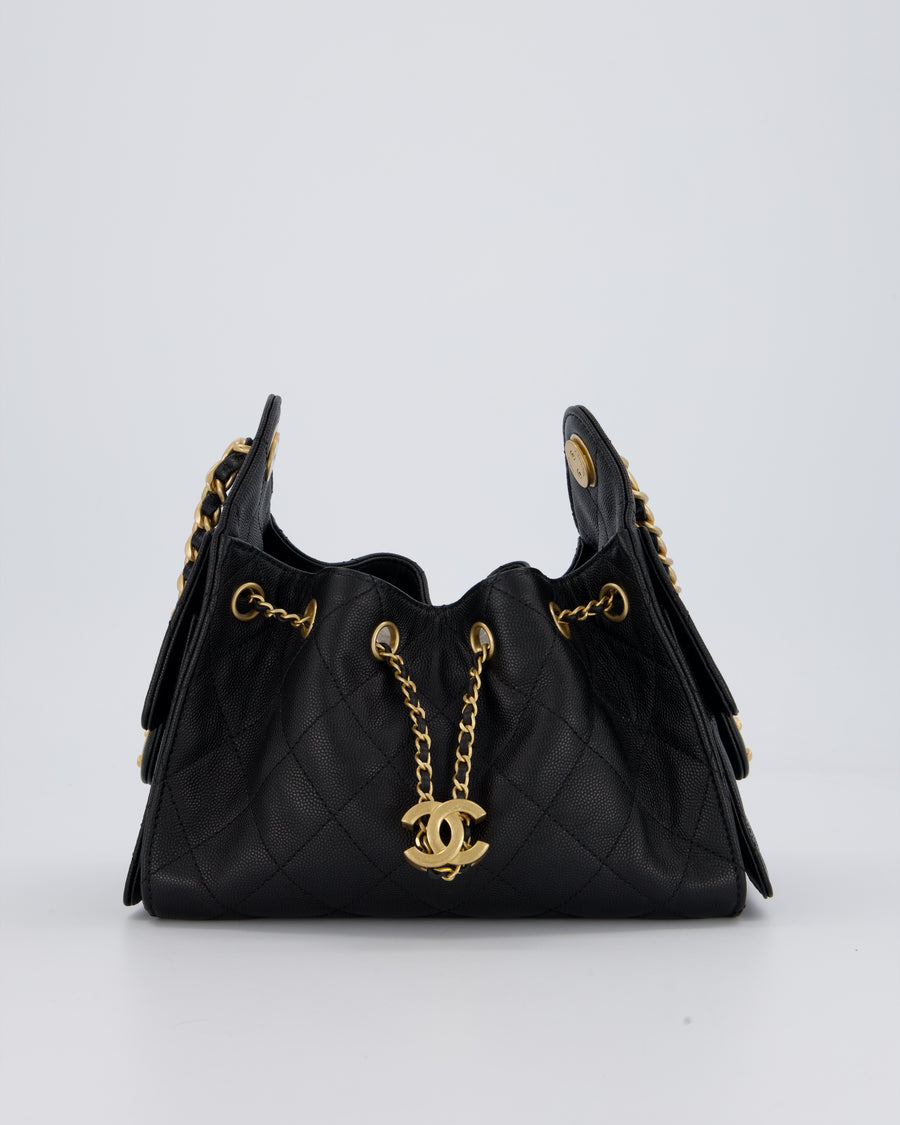 Chanel Black 25 Mini Handbag with Brushed Gold Hardware