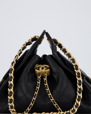 Chanel Black 25 Mini Handbag with Brushed Gold Hardware