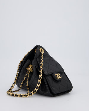 Chanel Black 25 Mini Handbag with Brushed Gold Hardware