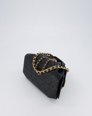 Chanel Black 25 Mini Handbag with Brushed Gold Hardware