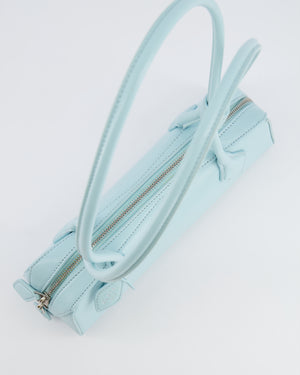 Alaïa Baby Blue Le Teckel Small Shoulder Bag in Goatskin Leather with Silver Hardware RRP £1,900