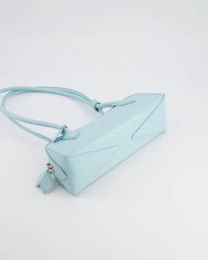 Alaïa Baby Blue Le Teckel Small Shoulder Bag in Goatskin Leather with Silver Hardware RRP £1,900