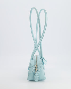 Alaïa Baby Blue Le Teckel Small Shoulder Bag in Goatskin Leather with Silver Hardware RRP £1,900